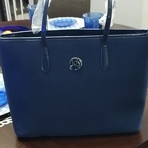 Joy Mangano, Navy Blue fully lined Shoulder Bag.